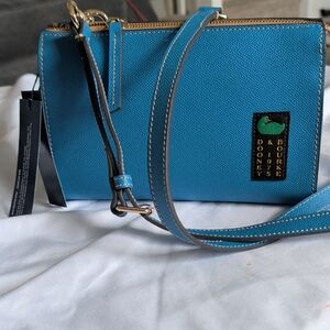 Dooney & Bourke Blue Teal Pebble Leather Crossbody